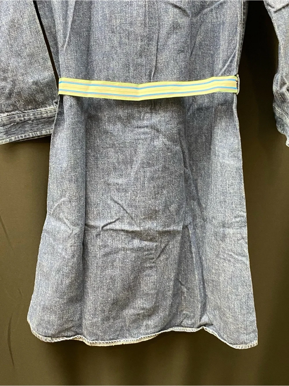 Vintage Gap Kids Denim Shirt Dress Girls XXL 14/16 Striped Belt Y2K